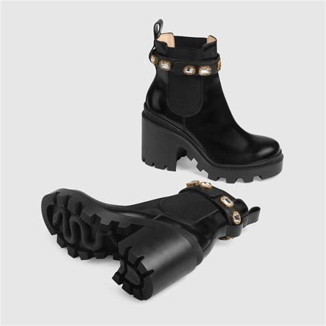 gucci black and white boots|Gucci boots white laces.